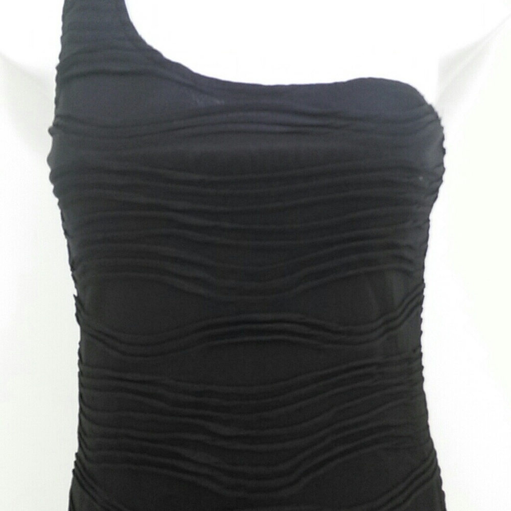 Junior Small Black Dress One Shoulder Bodycon - Picture 3 of 6